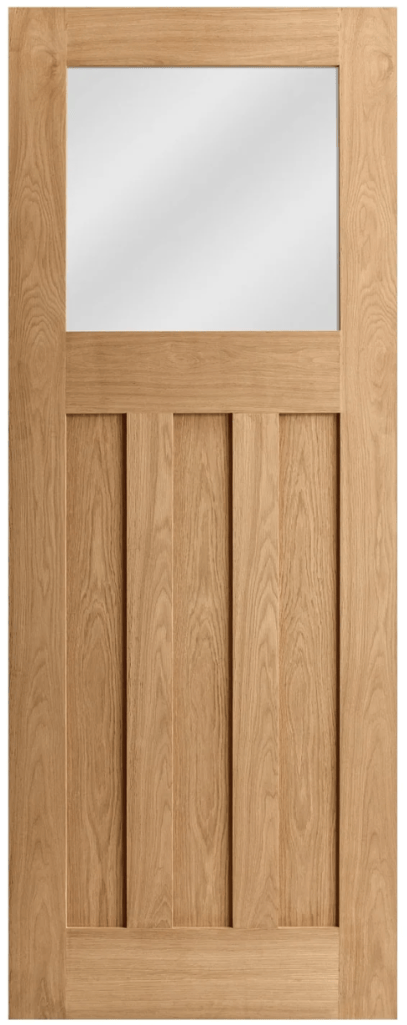 Oak 1930s DX internal door with obscure glazing
