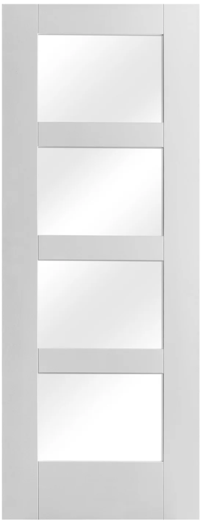 White Shaker 4 light glazed internal door